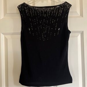 A. Byer Black Tank Top with Rhinestone Accents